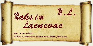 Maksim Lačnevac vizit kartica